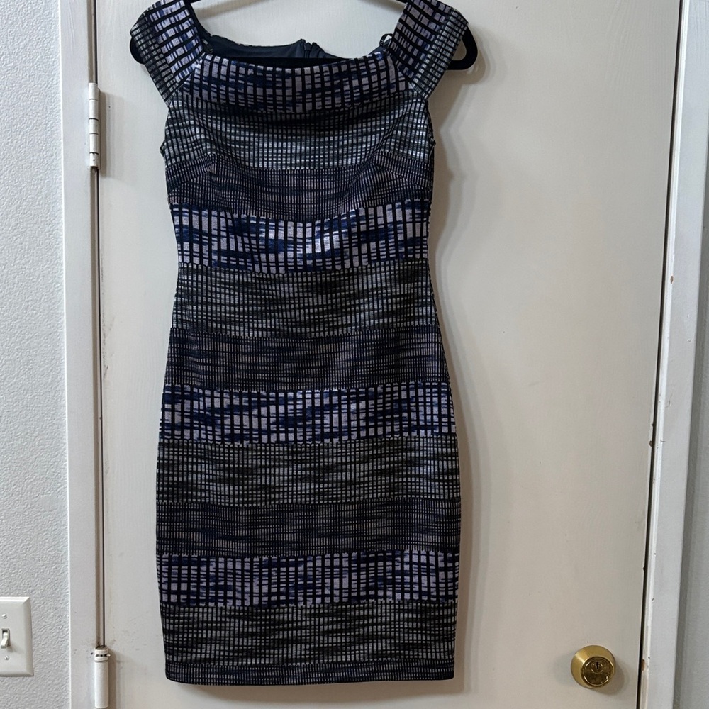 Vince Camuto Black and Blue Mini Dress